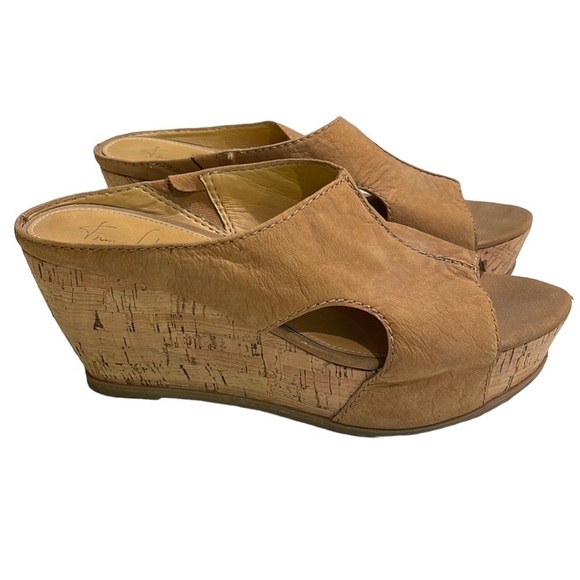 Franco Sarto Artist’s Collection Fiora Tan Cork Wedge Slide SZ 8 - Picture 2 of 9